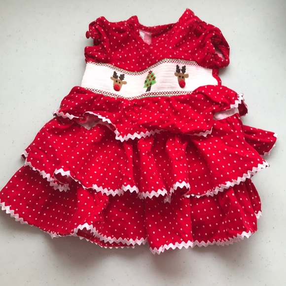 5/$25 MUDPIE BABY Christmas Dress Tiers and Frills - Picture 1 of 8